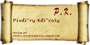 Piváry Károly névjegykártya
